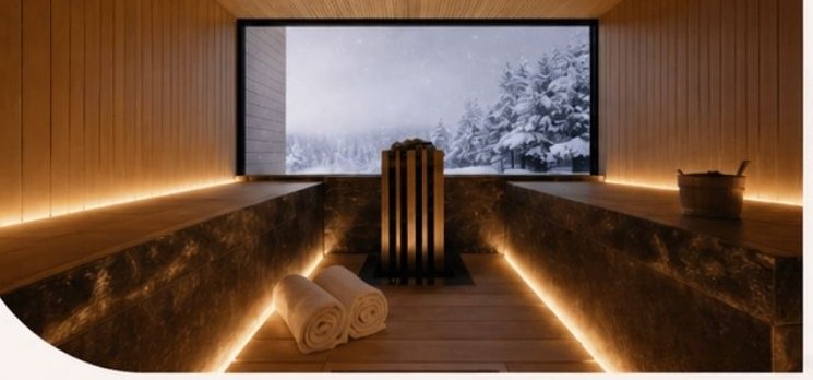 Private wood sauna